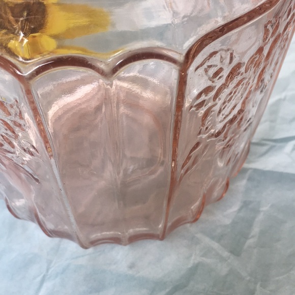 Vintage Anchor Hocking Mayfair pink rose cookie or biscuit Jar 1931-1937 - Picture 5 of 6